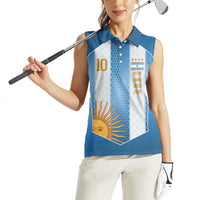 Argentina Campeones del Mundo 2026 Custom Women Sleeveless Polo Shirt Albiceleste Fourth Star Retro Style