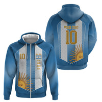 Argentina Campeones del Mundo 2026 Custom Zip Hoodie Albiceleste Fourth Star Retro Style