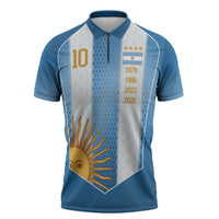 Argentina Campeones del Mundo 2026 Custom Zipper Polo Shirt Albiceleste Fourth Star Retro Style
