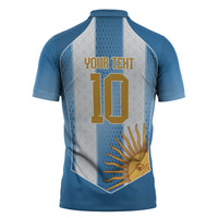Argentina Campeones del Mundo 2026 Custom Zipper Polo Shirt Albiceleste Fourth Star Retro Style