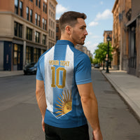 Argentina Campeones del Mundo 2026 Custom Zipper Polo Shirt Albiceleste Fourth Star Retro Style