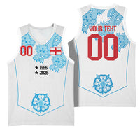 England World Champions 2026 Custom Basketball Jersey Three Lions Second Star Retro Style
