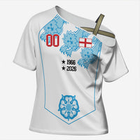 England World Champions 2026 Custom Cross Shoulder Shirt Three Lions Second Star Retro Style