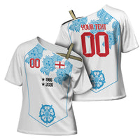 England World Champions 2026 Custom Cross Shoulder Shirt Three Lions Second Star Retro Style