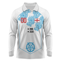 England World Champions 2026 Custom Long Sleeve Polo Shirt Three Lions Second Star Retro Style