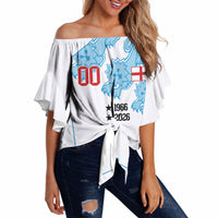 England World Champions 2026 Custom Off Shoulder Wrap Waist Top Three Lions Second Star Retro Style