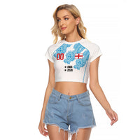 England World Champions 2026 Custom Raglan Cropped T Shirt Three Lions Second Star Retro Style