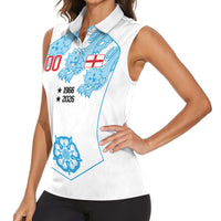 England World Champions 2026 Custom Women Sleeveless Polo Shirt Three Lions Second Star Retro Style