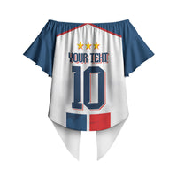 France Champion du Monde 2026 Custom Off Shoulder Wrap Waist Top Allez les Bleus