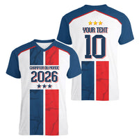 France Champion du Monde 2026 Custom Women V-Neck T-Shirt Allez les Bleus