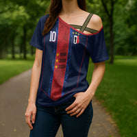 France Champion du Monde 2026 Custom Cross Shoulder Shirt Les Bleus Third Star Retro Style