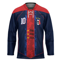 France Champion du Monde 2026 Custom Hockey Jersey Les Bleus Third Star Retro Style