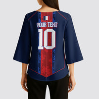 France Champion du Monde 2026 Custom Kimono Sleeve Blouse Les Bleus Third Star Retro Style