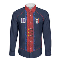 France Champion du Monde 2026 Custom Long Sleeve Button Shirt Les Bleus Third Star Retro Style