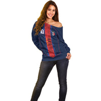 France Champion du Monde 2026 Custom Off Shoulder Sweater Les Bleus Third Star Retro Style