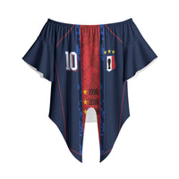 France Champion du Monde 2026 Custom Off Shoulder Wrap Waist Top Les Bleus Third Star Retro Style