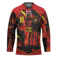 Spain Campeon del Mundo 2026 Custom Hockey Jersey Espana Second Star Retro Style