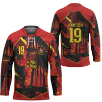 Spain Campeon del Mundo 2026 Custom Hockey Jersey Espana Second Star Retro Style