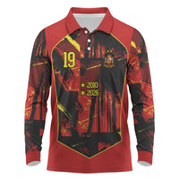 Spain Campeon del Mundo 2026 Custom Long Sleeve Polo Shirt Espana Second Star Retro Style