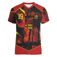 Spain Campeon del Mundo 2026 Custom Women V-Neck T-Shirt Espana Second Star Retro Style