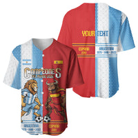 Argentina Spain World Final Football Personalized Baseball Jersey Un Idioma Dos Naciones Un Campeon