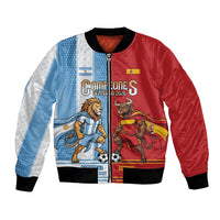 Argentina Spain World Final Football Personalized Bomber Jacket Un Idioma Dos Naciones Un Campeon