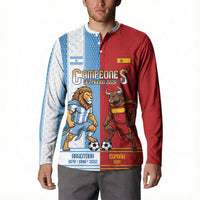 Argentina Spain World Final Football Personalized Button Sweatshirt Un Idioma Dos Naciones Un Campeon