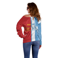 Argentina Spain World Final Football Personalized Off Shoulder Sweater Un Idioma Dos Naciones Un Campeon