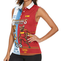 Argentina Spain World Final Football Personalized Women Sleeveless Polo Shirt Un Idioma Dos Naciones Un Campeon