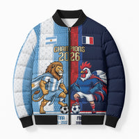 Argentina France World Final Football Personalized Bomber Puffer Jacket Two Nations Five Stars One Trophy
