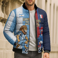 Argentina France World Final Football Personalized Bomber Puffer Jacket Two Nations Five Stars One Trophy