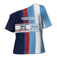 Argentina France World Final Football Personalized Cross Shoulder Shirt Two Nations Five Stars One Trophy