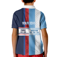 Argentina France World Final Football Personalized Kid Polo Shirt Two Nations Five Stars One Trophy