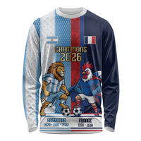 Argentina France World Final Football Personalized Long Sleeve Shirt Two Nations Five Stars One Trophy