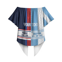 Argentina France World Final Football Personalized Off Shoulder Wrap Waist Top Two Nations Five Stars One Trophy