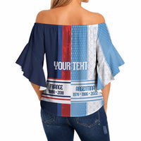 Argentina France World Final Football Personalized Off Shoulder Wrap Waist Top Two Nations Five Stars One Trophy