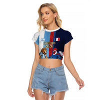 Argentina France World Final Football Personalized Raglan Cropped T Shirt Two Nations Five Stars One Trophy