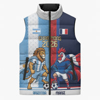 Argentina France World Final Football Personalized Sleeveless Puffer Jacket Two Nations Five Stars One Trophy