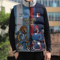 Argentina France World Final Football Personalized Sleeveless Puffer Jacket Two Nations Five Stars One Trophy