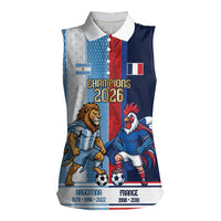 Argentina France World Final Football Personalized Women Sleeveless Polo Shirt Two Nations Five Stars One Trophy