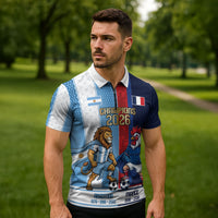 Argentina France World Final Football Personalized Zipper Polo Shirt Two Nations Five Stars One Trophy