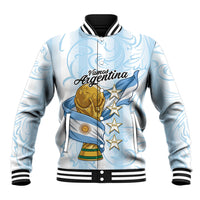 Argentina Campeones del Mundo 2026 Personalized Baseball Jacket Albiceleste Trophy Splash Art Soccer Champion