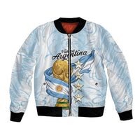 Argentina Campeones del Mundo 2026 Personalized Bomber Jacket Albiceleste Trophy Splash Art Soccer Champion