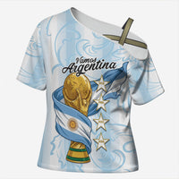 Argentina Campeones del Mundo 2026 Personalized Cross Shoulder Shirt Albiceleste Trophy Splash Art Soccer Champion