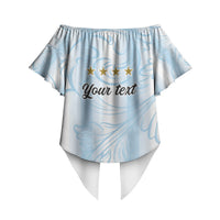 Argentina Campeones del Mundo 2026 Personalized Off Shoulder Wrap Waist Top Albiceleste Trophy Splash Art Soccer Champion