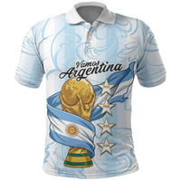 Argentina Campeones del Mundo 2026 Personalized Polo Shirt Albiceleste Trophy Splash Art Soccer Champion