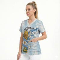 Argentina Campeones del Mundo 2026 Personalized Scrub Top Albiceleste Trophy Splash Art Soccer Champion