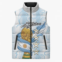 Argentina Campeones del Mundo 2026 Personalized Sleeveless Puffer Jacket Albiceleste Trophy Splash Art Soccer Champion
