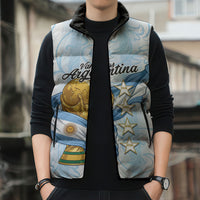 Argentina Campeones del Mundo 2026 Personalized Sleeveless Puffer Jacket Albiceleste Trophy Splash Art Soccer Champion