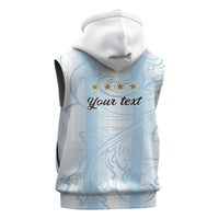 Argentina Campeones del Mundo 2026 Personalized Sleeveless Zip Hoodie Albiceleste Trophy Splash Art Soccer Champion